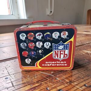 NFL American Conference Metal Lunchbox in Red, Black, Yellow